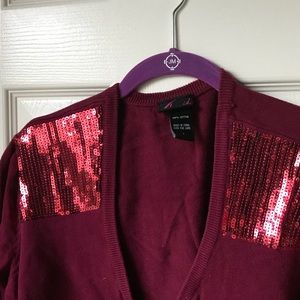 Festive burgundy sweater